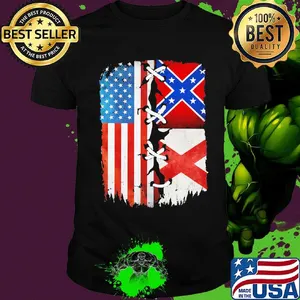 American and alabama flag america 4th of july independence day shirt