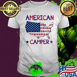 American flag camper happy independence day stars shirt