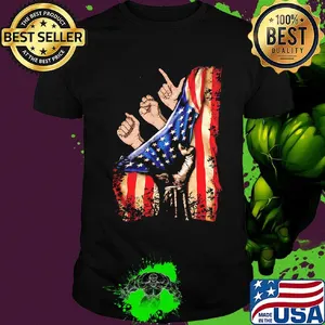 American Sign Language hand American flag veteran Independence day shirt