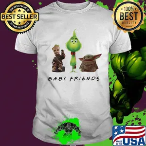 Baby groot grinch and baby yoda baby friends shirt