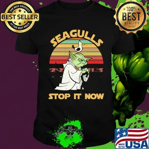Baby Yoda Seagulls stop it now vintage retro shirt