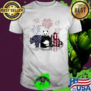 Bear firework american flag independence day shirt