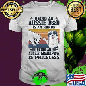 Being an aussie dad is an honor being an aussie grandpaw is priceless vintage retro shirt