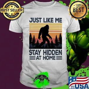 Bigfoot just like me stay hidden at home vintage retro shirt
