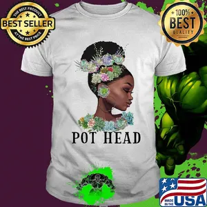 Black girl flower pot head shirt