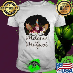 Black woman hippie melanin is magical flowers shirt