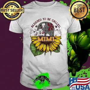 Blessed to be called mimi sunflower elephant shirt