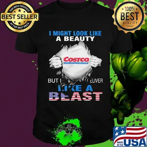 Blood insides i might look like a beauty costco wholesale but i deliver like a beast american flag independence day shirt