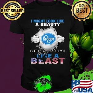 Blood insides I might look like a beauty kroger but I deliver like a beast american flag independence day shirt