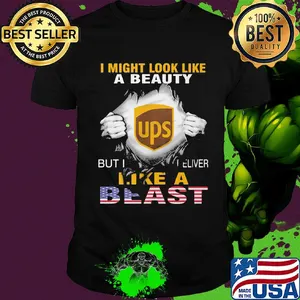 Blood insides I might look like a beauty ups but I deliver like a beast american flag independence day shirt