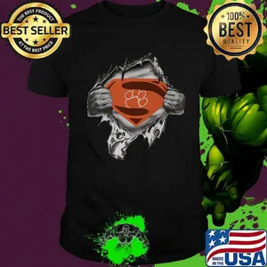Blood insides superman clemson tigers shirt