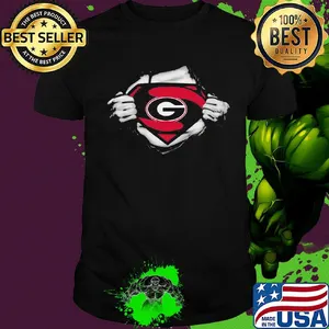 Blood insides superman georgia bulldogs football logo shirt