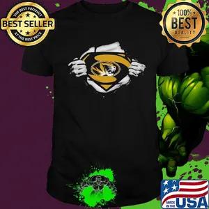 Blood insides superman missouri tigers football shirt