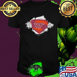 Blood insides superman virginia tech hokies football shirt
