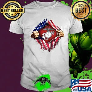 Blood insides united states marine corps american flag independence day shirt
