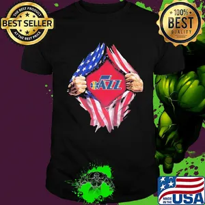 Blood insides utah jazz american flag independence day shirt