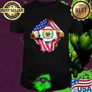 Blood insides west virginia state american flag independence day shirt