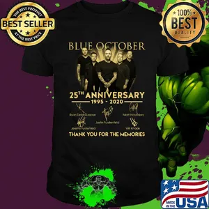 Blue october 25th anniversary 1995 2020 thank you for the memories signatures shirt