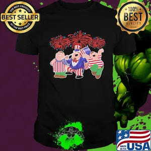 Brown haired dipper pines firework american flag independence day shirt