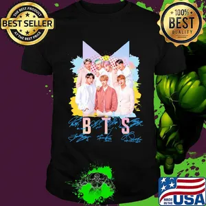 Bts band members signatures shirt