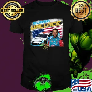 Bubba wallace athletes racing american flag independence day signature shirt