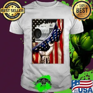 Camera Black Lives Matter American Flag Independence Day Shirt