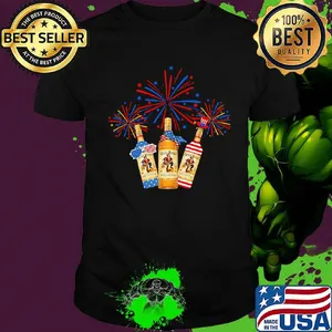 Captain morgan whiskey firework america 4th of july independence day shirt