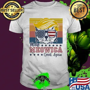 Cat donald trump make meowica great again american flag independence day vintage retro shirt