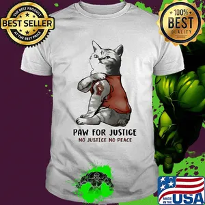 Cat juneteenth paw for justice no justice no peace shirt