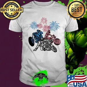 Chopper Riding America 4th Of July Independence Day Flag Shirt