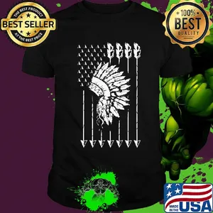 Cool Native American Arrow And Teepee Flag Shirt