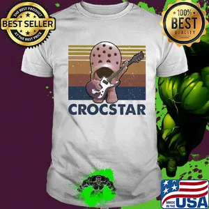 Crocstar guitar vintage retro shirt