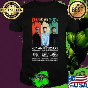 Depeche mode 40th anniversary 1980 2020 thank you for the memories signatures shirt