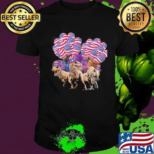 Dinosaur balloon american flag independence day shirt