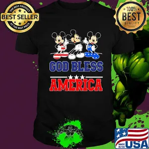 Disney mickey mouse god bless america happy independence day shirt