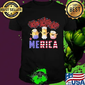 Disney minions merica firework american flag independence day shirt