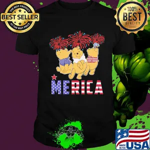 Disney pooh merica firework american flag independence day shirt