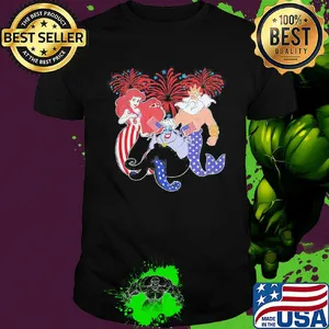 Disney the little mermaid firework american flag independence day shirt