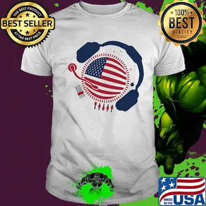 Dj headphones american flag independence day shirt