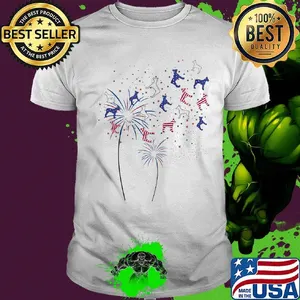 Doberman Flowers America Independence Day Shirt