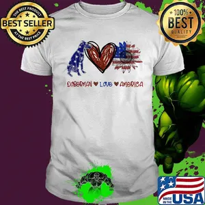Doberman love america 4th of july independence day shirt