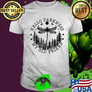 Dragonfly hello darkness my old friend tree shirt