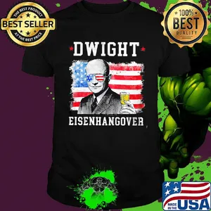 Dwight Eisenhangover drinking bee American flag shirt