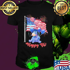 Eeyore donkey happy 4th firework american flag independence day shirt