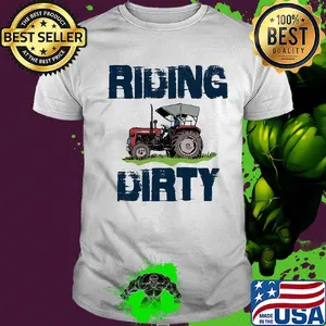 Farm tractor riding dirty shirt