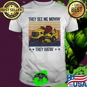 Farmer they see me mowin they hatin stars vintage retro shirt