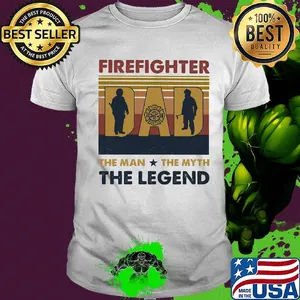 Firefighter dad the man the myth the legend happy father's day vintage retro shirt