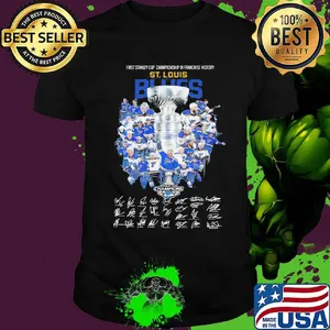 First stanley cup championship in franchise history st. Louis blues signatures shirt