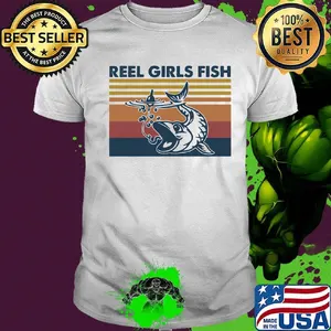 Fishing reel girls fish vintage retro shirt