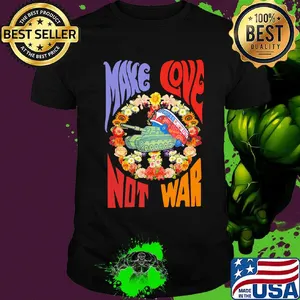 Flower tank make love not war shirt